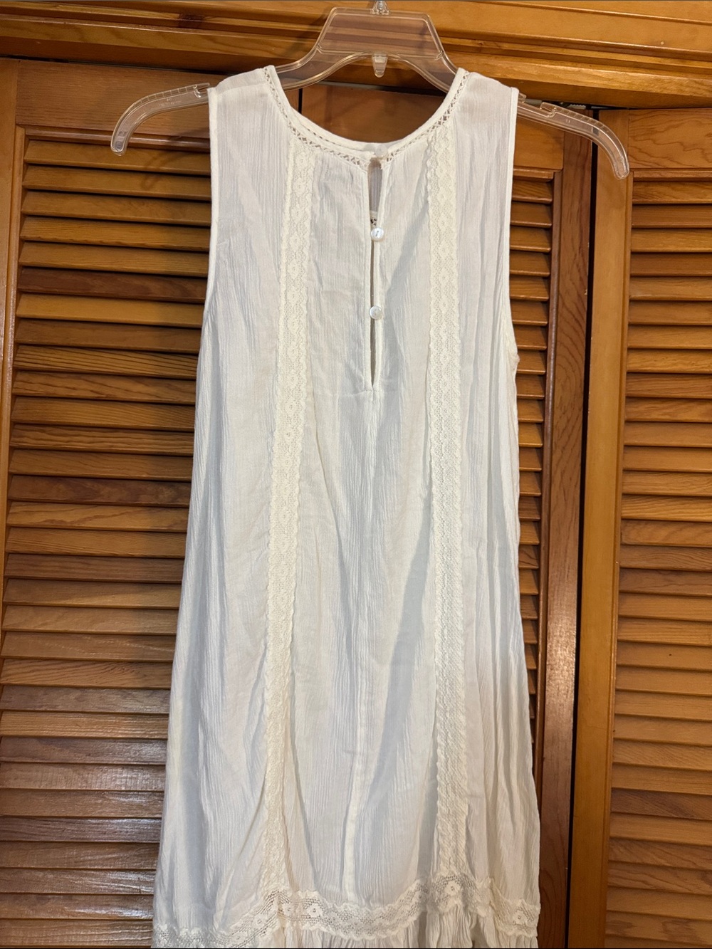 True Craft White Sleeveless Lace-Trim Midi Dress